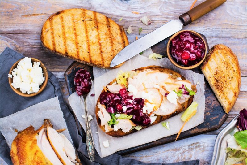 thanksgiving leftover recipes. panini with ingredients.